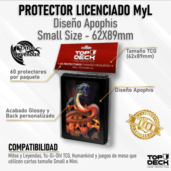 Protectores Topdeck Small Apophis MyL (62X89mm) - Imagen 2