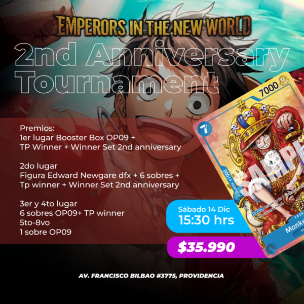 One Piece 2nd Anniversary Tournament - Sabado 14 de Diciembre a las 15:30Hrs