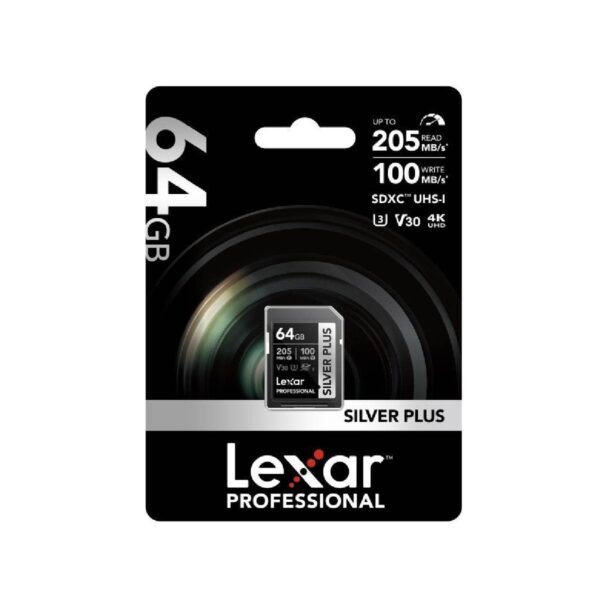 Tarjeta de Memoria Lexar 64 gb SDXC-UHS-I V30 205/100mbs - Imagen 2