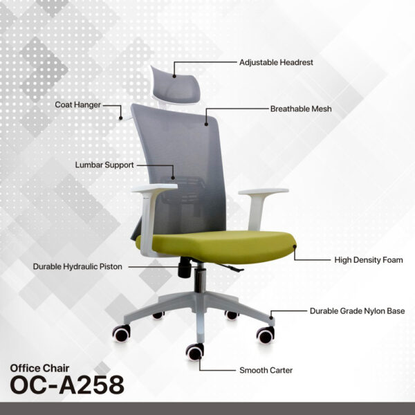 Silla de Oficina Fantech OCA258 Gris - Imagen 3