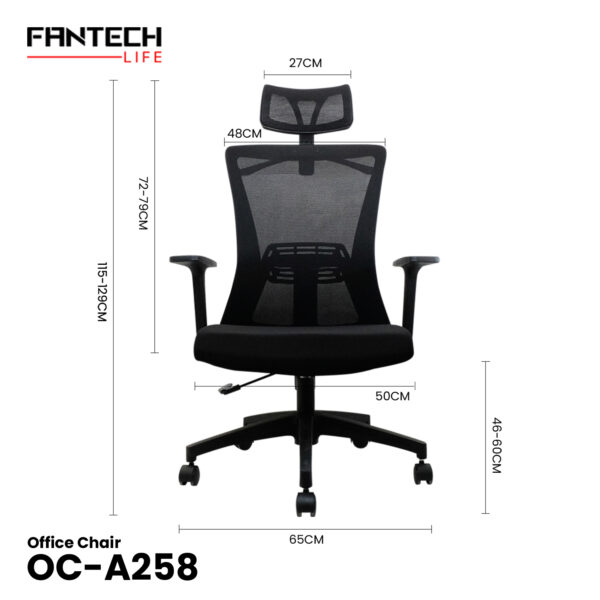 Silla de Oficina Fantech OCA258 Negra - Imagen 5