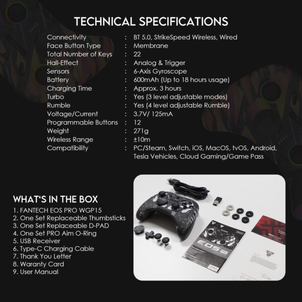 Control Inalambrico Fantech EOS PRO Solaris WGP15 - Imagen 9