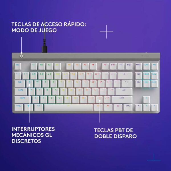 Logitech G515 TKL White Alámbrico - Imagen 3