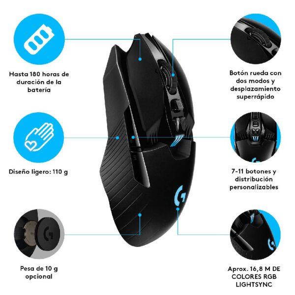 Mouse Gamer Logitech G903 Inalámbrico Lightspeed Hero - Imagen 7
