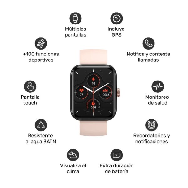 Reloj Smartwatch Lhotse GPS MoveOn 7 Pink 37/38mm - Imagen 2