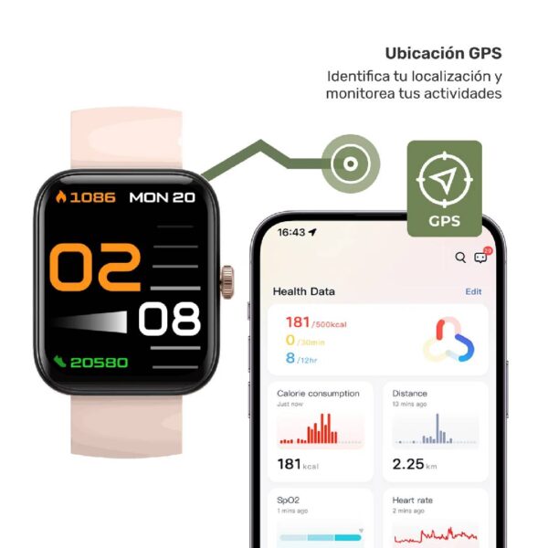 Reloj Smartwatch Lhotse GPS MoveOn 7 Pink 37/38mm - Imagen 7