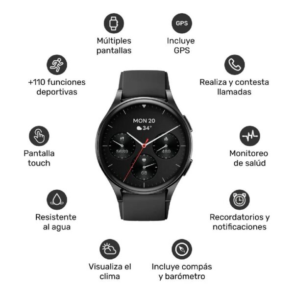 Reloj Smartwatch Lhotse Vibe 05 GPS Black 42mm - Imagen 2