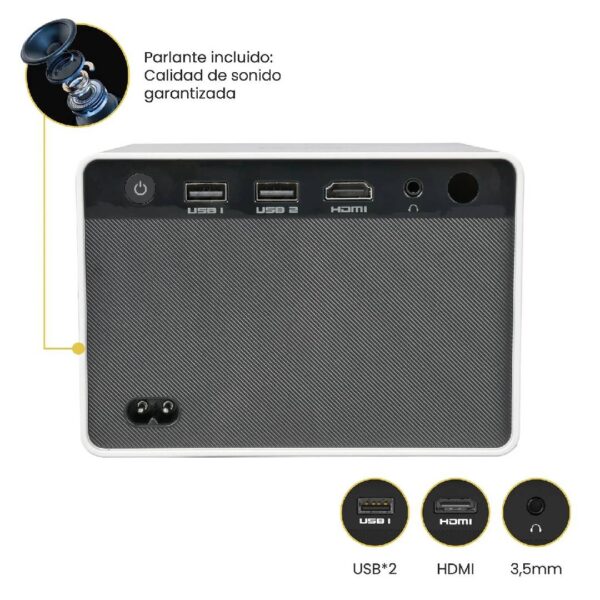 Proyector Portatil LEVO Mini Halo 9000lm Bluetooth HD - Imagen 5