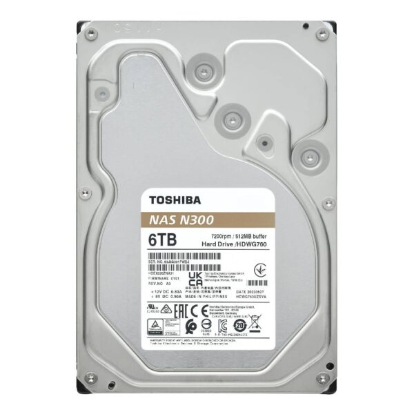 Disco Duro Interno Toshiba N300 para NAS 6TB - Imagen 2