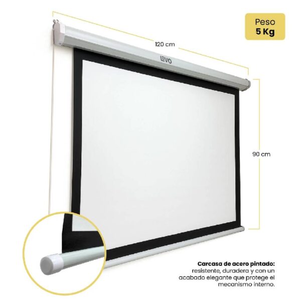 Telón Eléctrico LEVO 60 pulgadas con control 120 x 90cm - Imagen 5