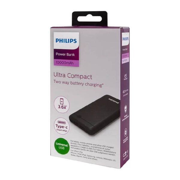 Power Bank Philips 10.000 mAh, DLP1710CB Negro - Imagen 4