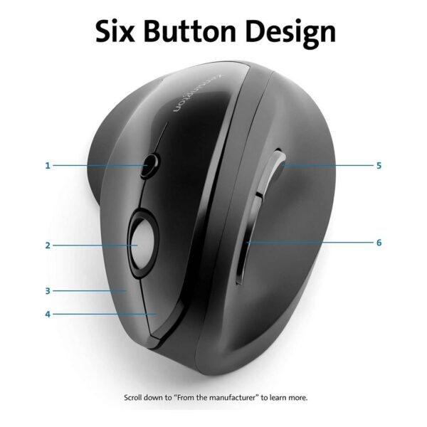 Mouse Vertical Kensington Profit Inalambrico Negro 6 Botones - Imagen 5