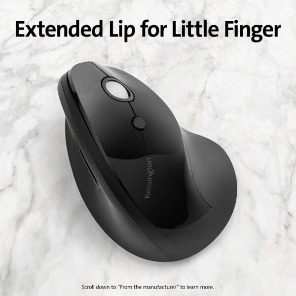 Mouse Vertical Kensington Profit Inalambrico Negro 6 Botones - Imagen 3