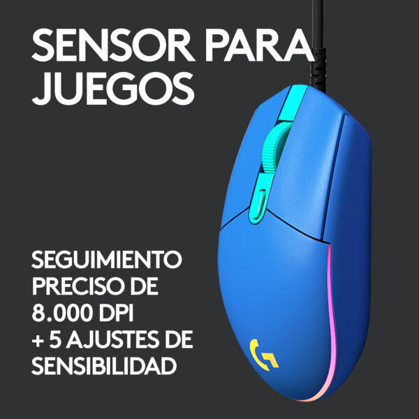 Mouse Gamer Logitech G203 Lightsync Azul 8000 dpi - Imagen 4