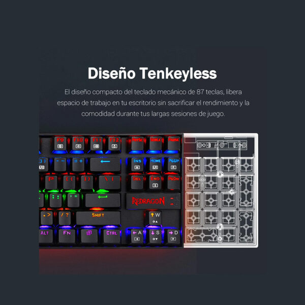 Teclado gamer Redragon Kumara K552 Red español negro rainbow