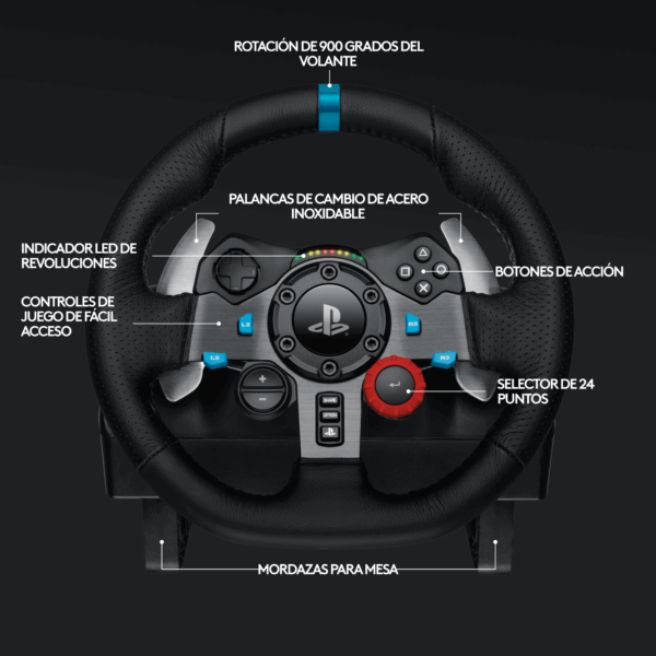 Volante Gamer c/ Pedales Logitech Force racing G29 PS3 PS4. - Imagen 2