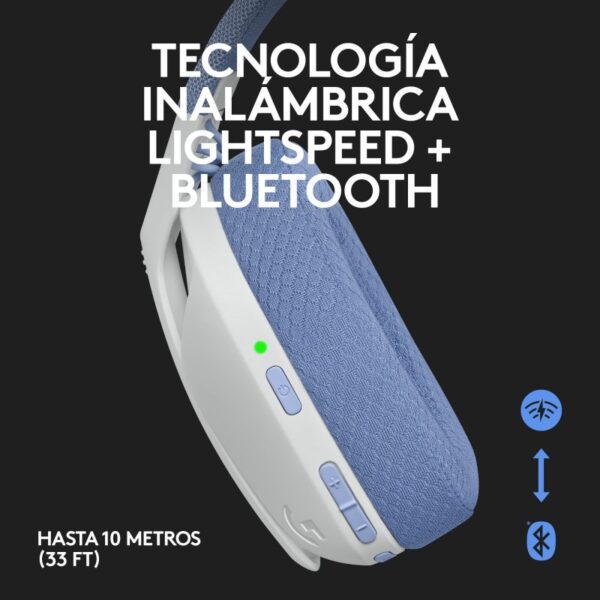 Audifonos Gamer Logitech G435 Inalámbricos Blancos Bluetooth