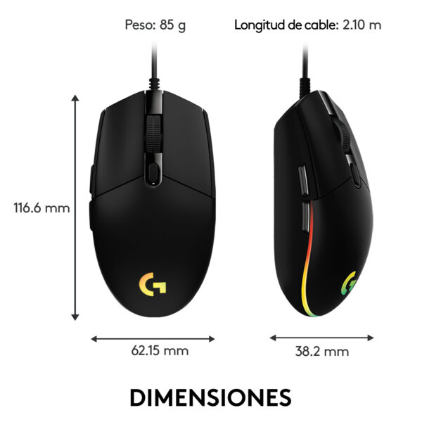 Mouse Gamer Logitech G203 Lightsync Rgb 8000dpi 6 Botones - Imagen 8