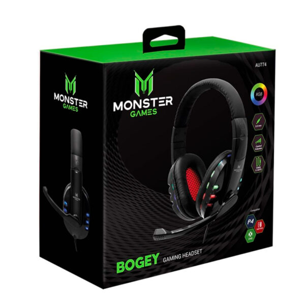 Audifono Gamer Monster Games Bogey RGB Jack 3.5mm