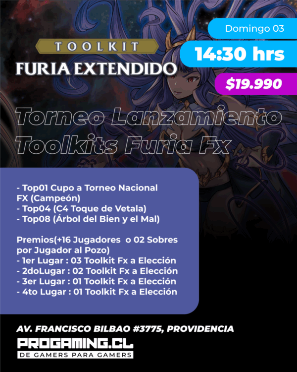 Torneo de Lanzamiento: Toolkits Furia FX 2025 - Domingo 3 de agosto 14:30 Hrs