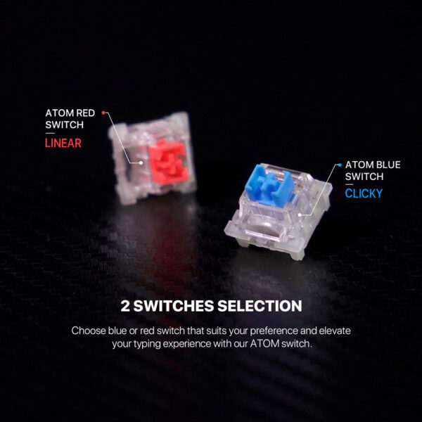 Teclado Fantech MK874V2 ATOM63 MIZU SkyBlue (Switch Red) - Imagen 7