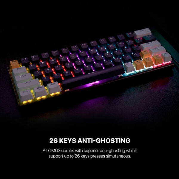 Teclado Fantech MK874V2 ATOM63 MIZU SkyBlue (Switch Red) - Imagen 4