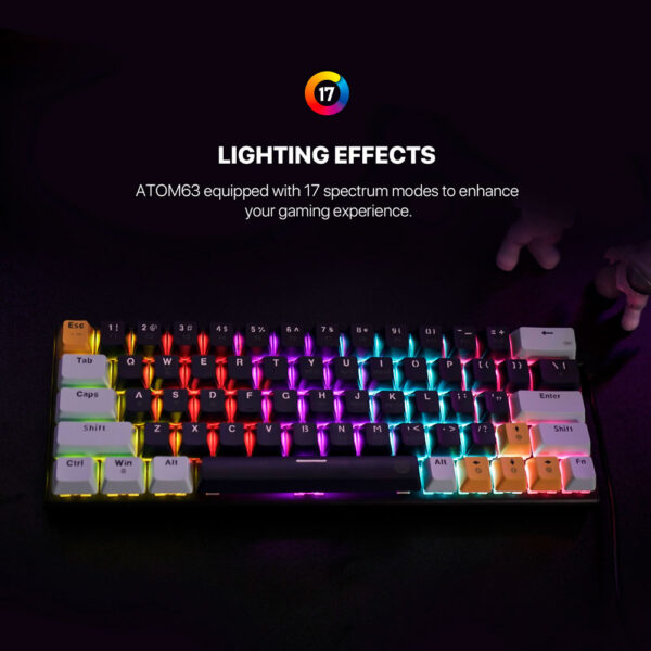 Teclado Fantech MK874V2 ATOM63 MIZU SkyBlue (Switch Red) - Imagen 6