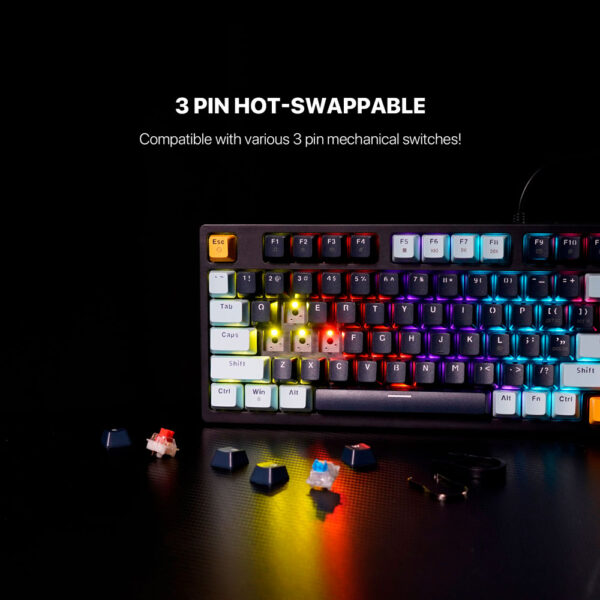 Teclado Fantech MK875V2 ATOM81 Mizu Edition Navy Switch Red - Imagen 5