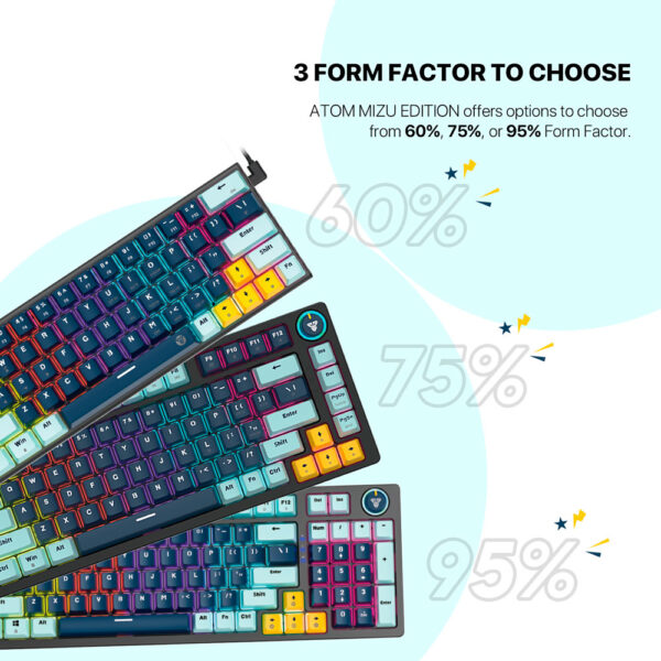 Teclado Fantech MK875V2 ATOM81 Mizu Edition SkyBlue Sw. Red - Imagen 10