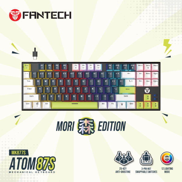 Teclado Fantech MK877s ATOM87s MORI Blue (Switch Blue) - Imagen 2