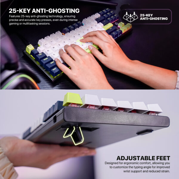 Teclado Fantech MK877s ATOM87s MORI White (Switch Red) - Imagen 9