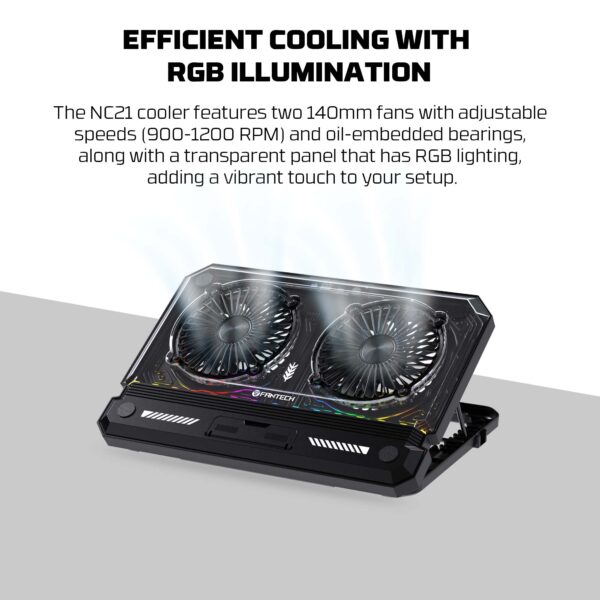 Base de Notebook Fantech NC21 Black RGB - Imagen 9