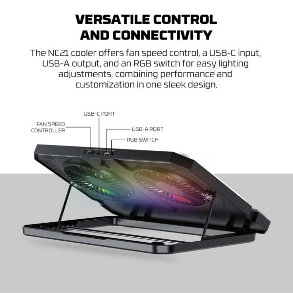 Base de Notebook Fantech NC21 Black RGB - Imagen 10