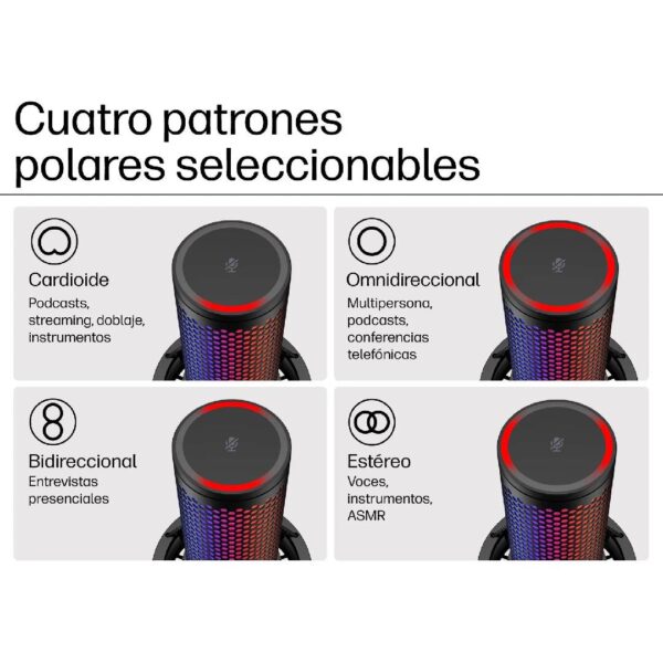 Microfono HyperX Quadcast 2 S Negro - Imagen 4
