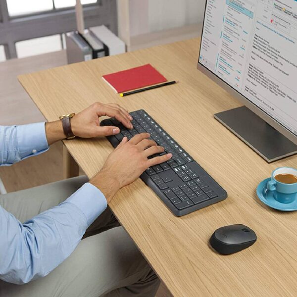 Teclado y Mouse Logitech MK235 Negro Antiderrame - Imagen 5