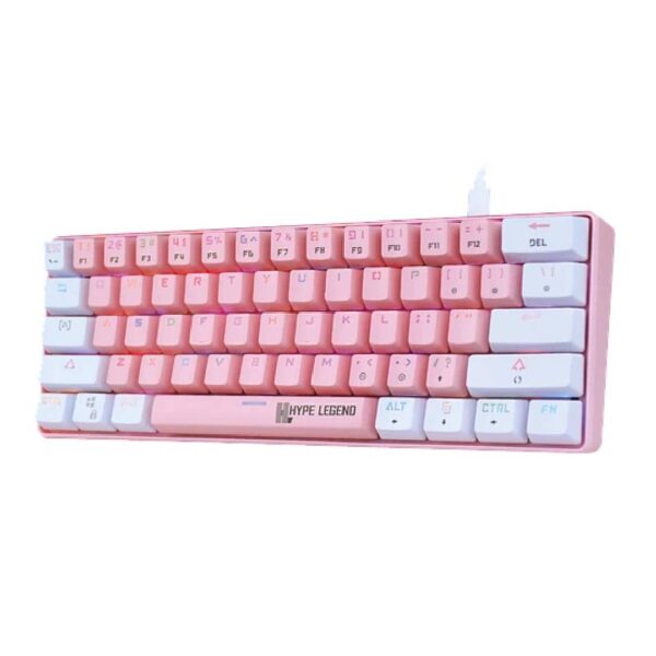 Teclado Gamer Hype Legend Rebel Shiro Pinku 60% SW Red RGB - Imagen 2