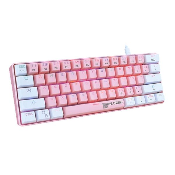 Teclado Gamer Hype Legend Rebel Shiro Pinku 60% SW Red RGB - Imagen 3