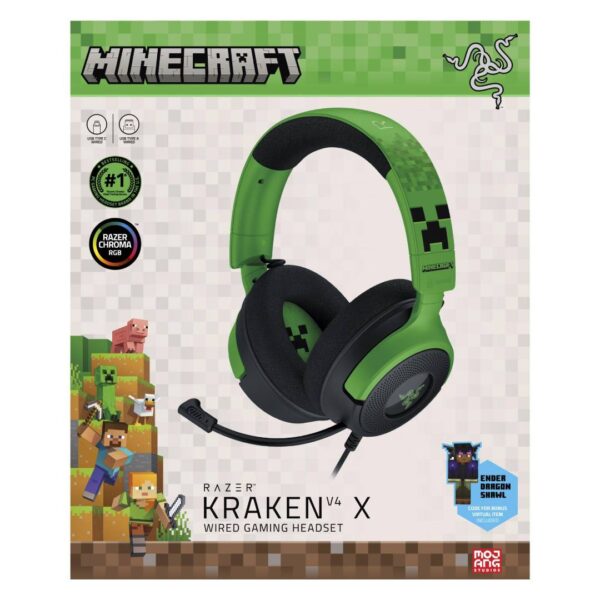 Audifonos Razer Kraken V4 X Minecraft Edition, Cableado - Imagen 4
