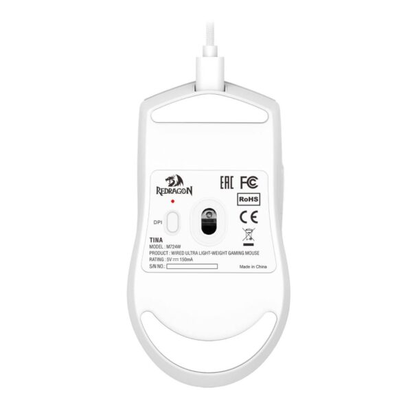 Mouse Redragon Ultra Light K1ng M724 1K Hz Blanco Cableado - Imagen 4