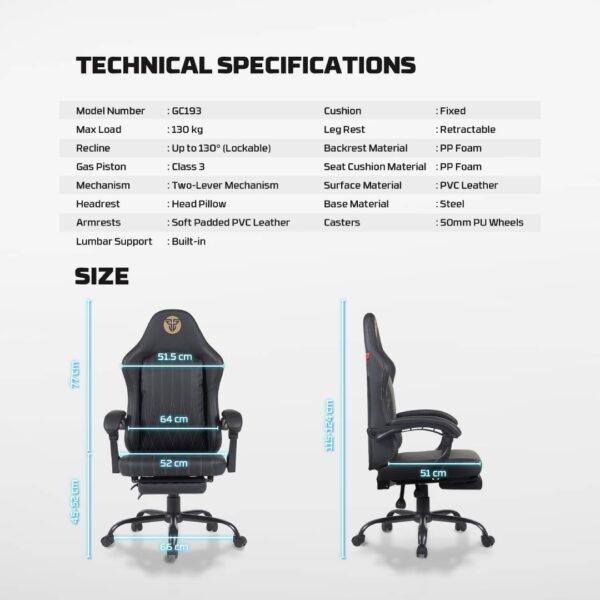 Silla Gamer Fantech GC193 Black - Imagen 6