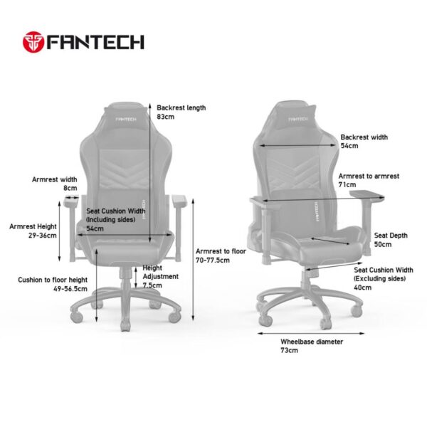 Silla Gamer Fantech GC192 Ledare Tank Black - Imagen 8