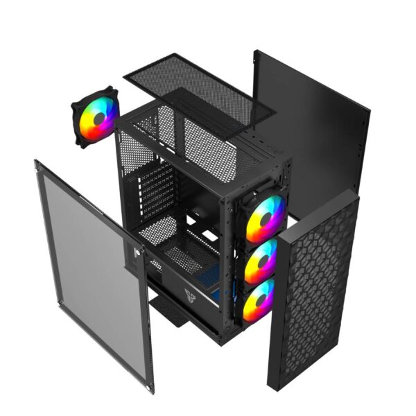Gabinete Fantech CG83 AERO FRGB Black Edition - Imagen 4