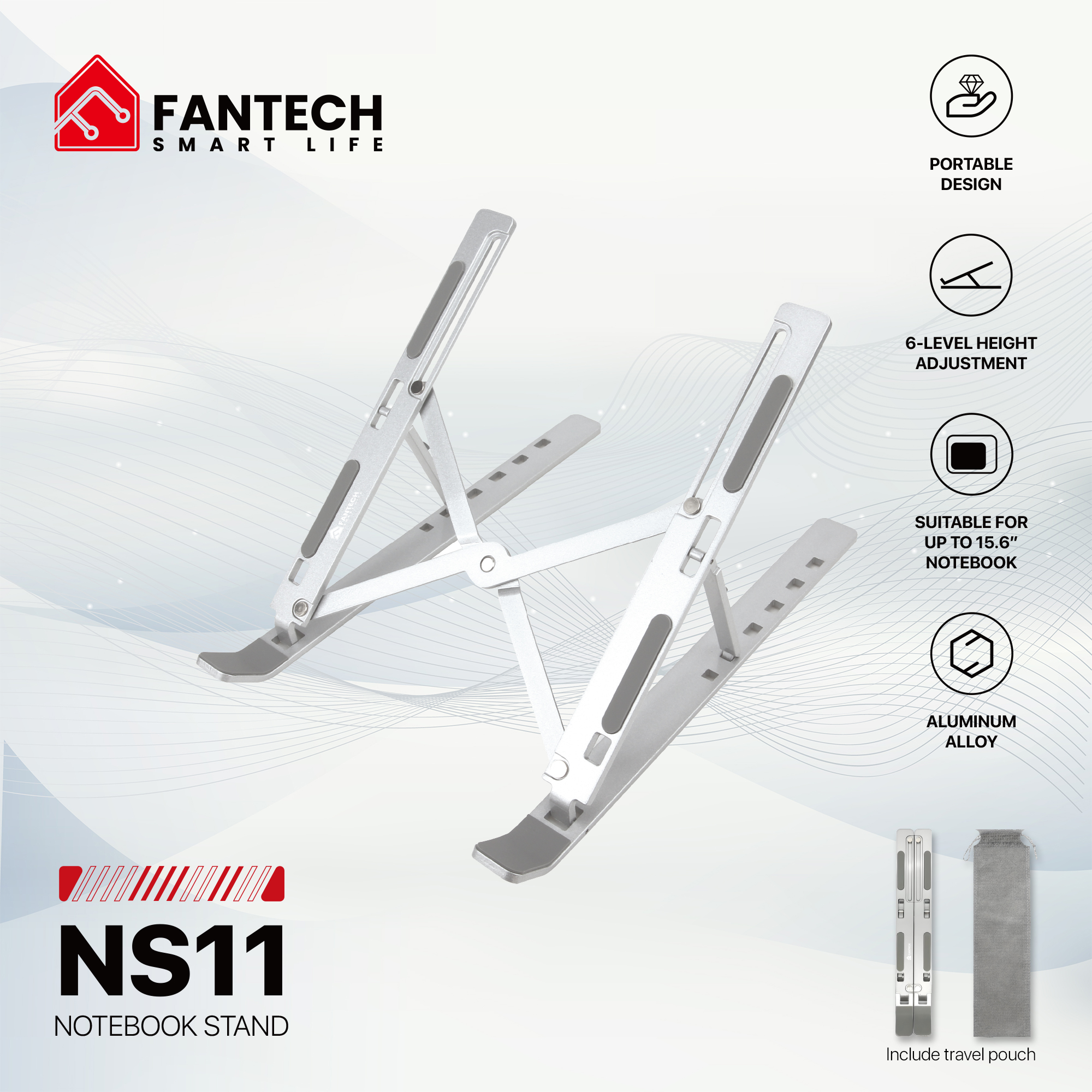 Base de Notebook Fantech NS11 Silver - Imagen 2