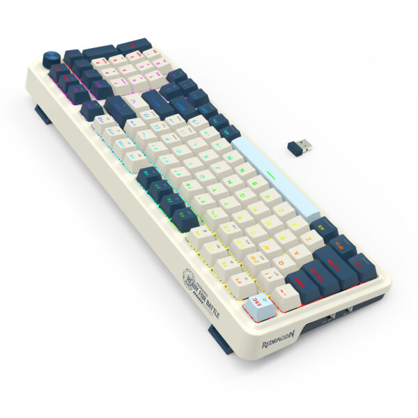 Teclado Redragon Eisa MAX K686SP-RGB-PRO-SP Blanco y Azul - Imagen 2