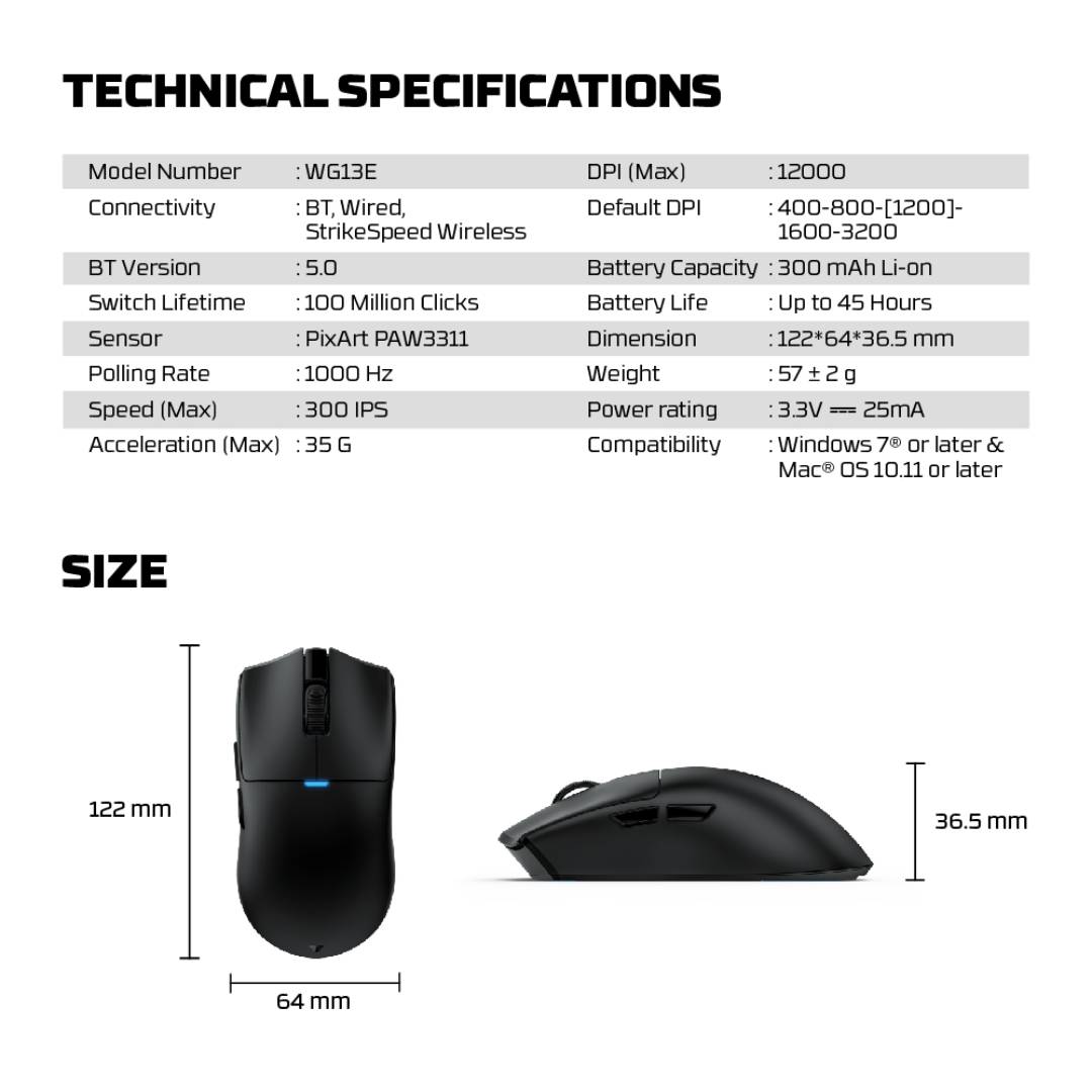 Mouse Fantech WG13 E TANTO E Black - Imagen 9