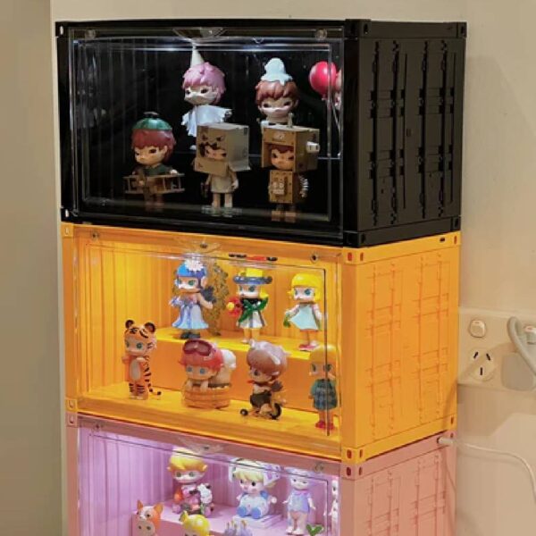 Caja Exhibidora de Figuras con Luz, Container Show Box Negra - Imagen 3