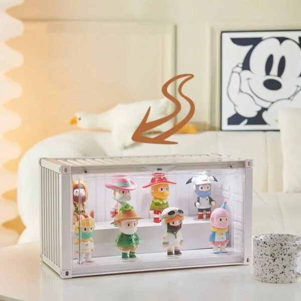 Caja Exhibidora de Figuras con Luz Container Show Box Blanca - Imagen 3