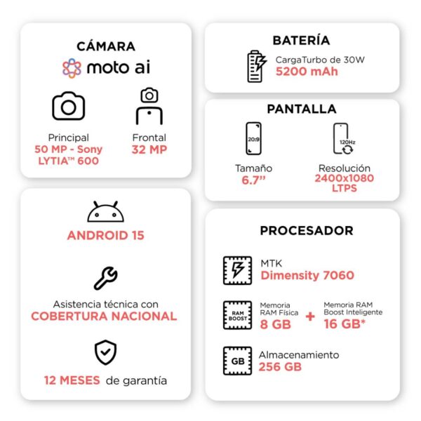 Celular Motorola Moto G56 8+256GB Gris - Imagen 5