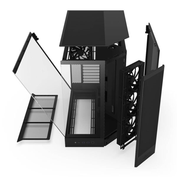 Gabinete NZXT H9 Flow (2025) Dual-Chamber Mid-Tower Black - Imagen 8