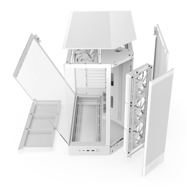 Gabinete NZXT H9 Flow (2025) Dual-Chamber Mid-Tower White - Imagen 8